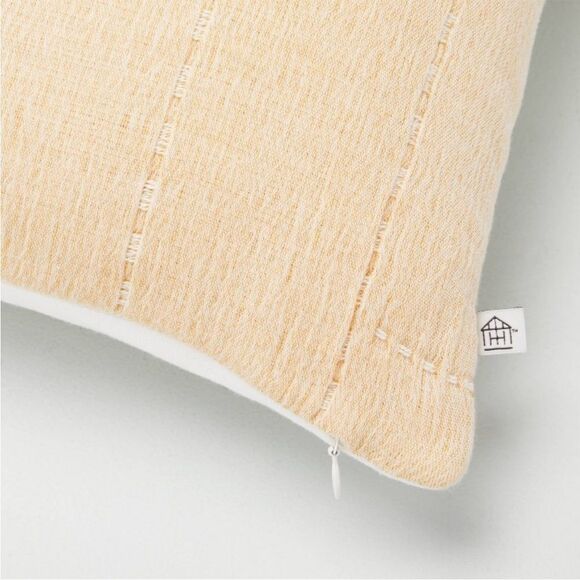 HEARTH & HAND NEW heathered off-set stripe lumbar bed pillow -gold - Picture 4 of 6